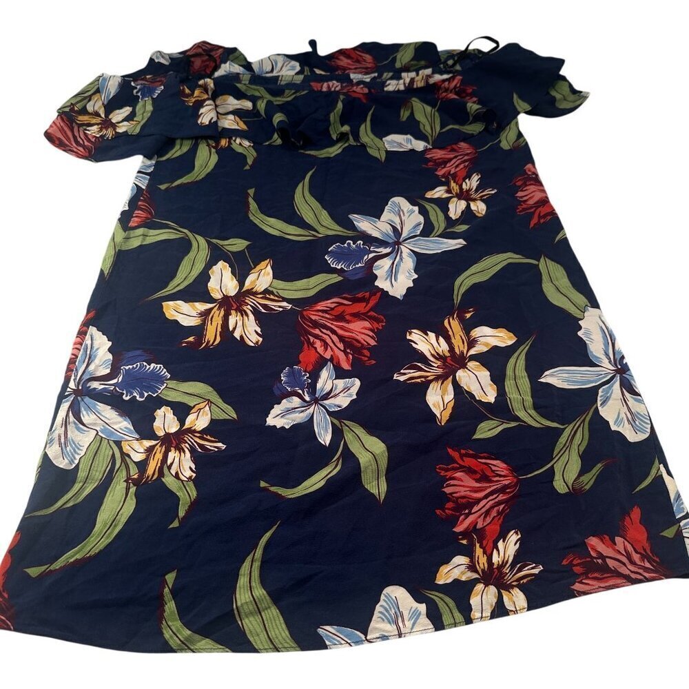 Amanda Uprichard Ethan Floral Dress Womens Silk Off Shoulder Ruffled Mini Small